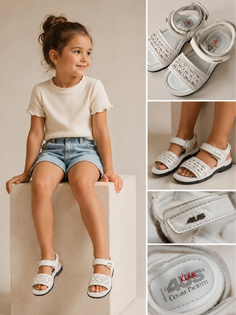 Cesare Paciotti 4US Kids Girls Sandals size 27